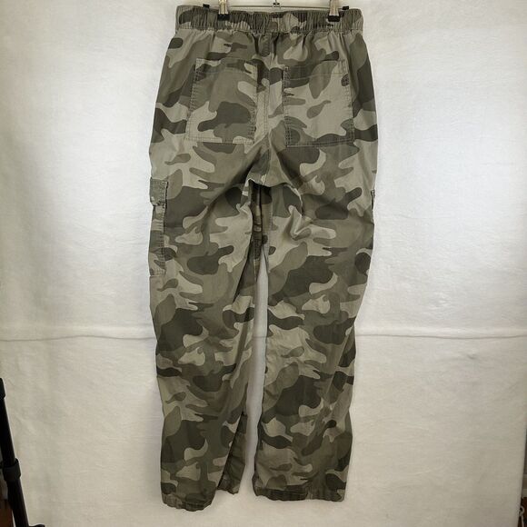 Hollister Camo Baggy Cargo Pants Womens Sz M Long Wide Leg grunge 90s y2k urban - Picture 5 of 8